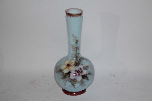 Vase opaline émaillée - , fleurs