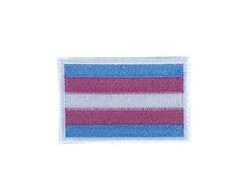 Patch ecusson brode thermocollant badge drapeau transgender transgenre broderie