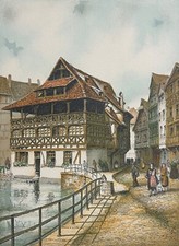 Strasbourg rue du Bain-aux-Plantes d'après Barday 1942 Alsace Bas-Rhin France