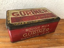 ancienne  boite  en métal publicitaire bougie mica Gurtner vintage auto voiture
