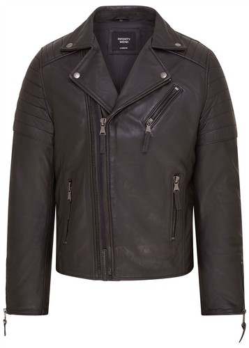 Veste motard cuir noir - de,