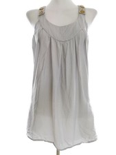 ONE STEP Tunique Blouse pour Femmes Rayures Gris 38 Sans manches Viscose 100%