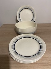 6 ANCIENNES ASSIETTES PLATES + 1 SALADIER FAÏENCERIE D ONNAING NORD ART DÉCO