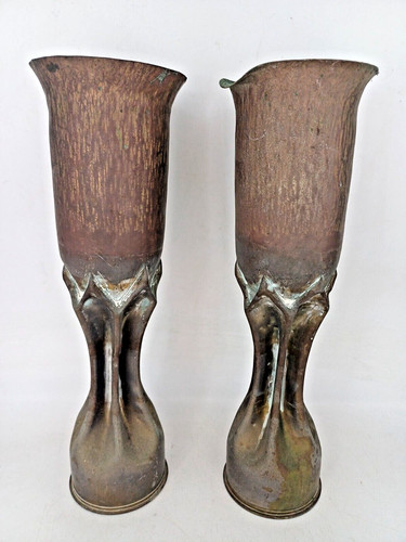 Paire vases obus - de,