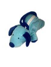 Doudou peluche sac à main chien beu turquoise Tex 30 cm