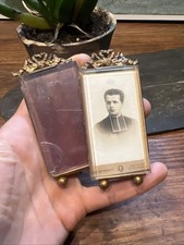 Lot de Deux Petit Cadre  Photos Laiton Doré & Verre Biseauté C 5