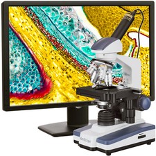 AmScope 40-2500X LED Numérique Monoculaire Composé Microscope 3D Étape 1.3MP