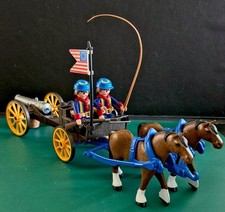 PLAYMOBIL PERSONNAGE - CHARIOT + CANON + SOLDATS NORDISTES - GUERRE SECESSION