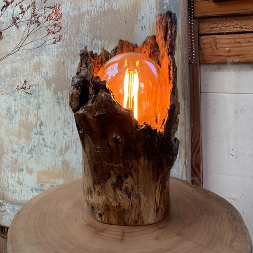 Lampe bois flotté faite - lampe, à