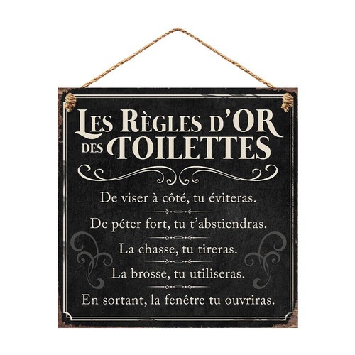Plaque métal régles - , wc