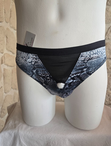 String léopard bleu - , noir