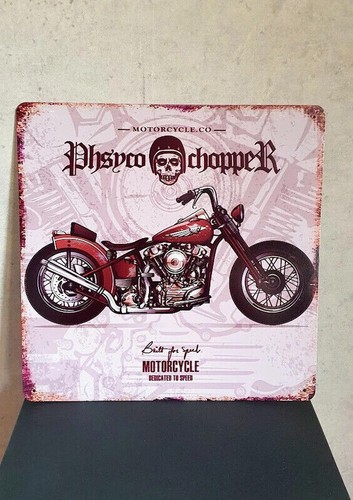 Plaque métal vintage chopper
