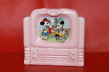 Vintage Ancienne tirelire faïence W. Disney Productions Mickey Minnie Japan télé