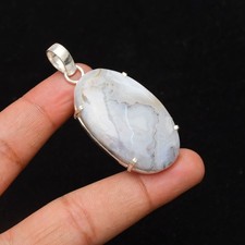 Pendentif bijou fait main en argent sterling 925 pierre précieuse agate...