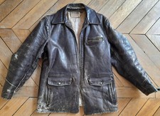Superbe Blouson Cuir Veste Steerhide Cuir de boeuf Années 40-50 Taille s/m, rare