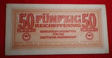 Billet 50 Fünfzig Reichspfennig Allemand WW2