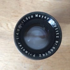 très rare objectif meyer gorlitz primotar 1:4.5 F= 11,5 cm