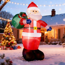 Père Noël Gonflable 240 CM XXL | Figure Géante LED Décoration Extérieur IP44
