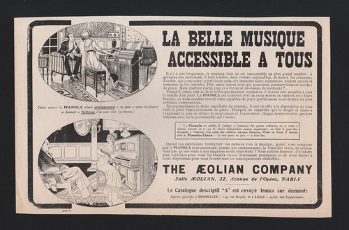 Publicite 1913 musique piano - publicite,