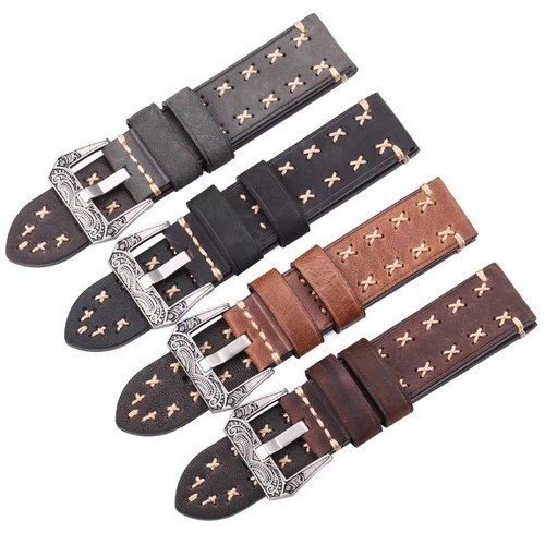 Bracelet montre cuir fait - en,