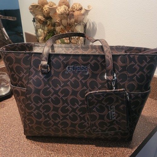 Guess top zip - brown, logo