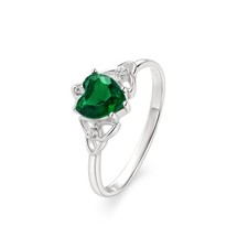 Bague Émeraude Cœur Celtique