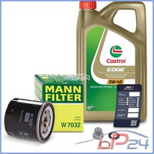 MANN FILTRE À HUILE +5L CASTROL EDGE FST 5W-40 POUR RENAULT MEGANE 3 1.5 dCi 08-