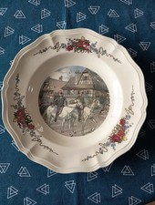 assiette ancienne sarreguemines obernai H LOUX cavaliers
