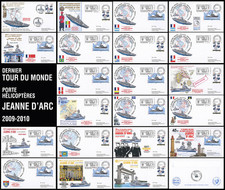 21 plis Poste Navale France DERNIER TOUR DU MONDE PORTE-HÉLICO JEANNE D'ARC 2010