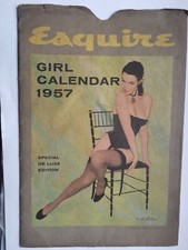 Ancien Calendrier + pochette Esquire 1957 pin up Ludlow no Aslan collection