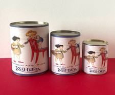 RARE ENSEMBLE 3 BOITES PUBLICITAIRES GIGOGNES CHOCOLATS FINS KOHLER - SUISSE