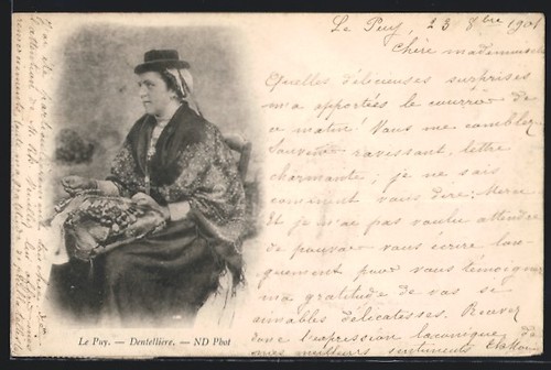 Cpa puy dentellière - cpa, puy,