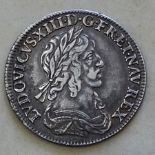 Louis XIII Quart écu 1642 A rose (Matignon) 2ème poinçon de Warin