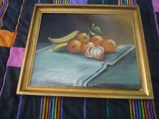 Joseph NATTERO nature morte aux oranges  bananes huile sur toile signée (photo 4