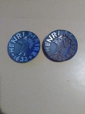 Paire Cendrier / vide poche vintage publicitaire Henri Maire en fonte