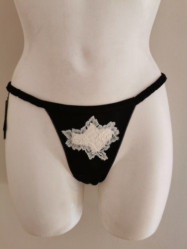 String tanga soie noir - tanga,