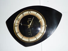 Belle Horloge OEIL  TROPHY  Formica Noir  Vintage   Des Années 50's 