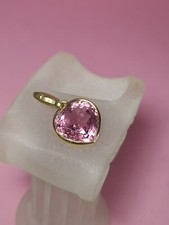 pendentif or 18 carats Tourmaline Rose De 12cts