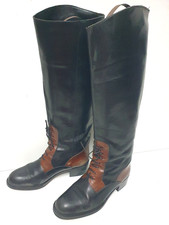 PIETRO DI ROMA Bottes Vintage Cavalières Tout cuir Bicolore T 36.5 TBE