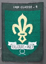 Insigne tissu ancien 1° CLASSE SCOUT DE FRANCE écusson Scoutisme ORIGINAL patch