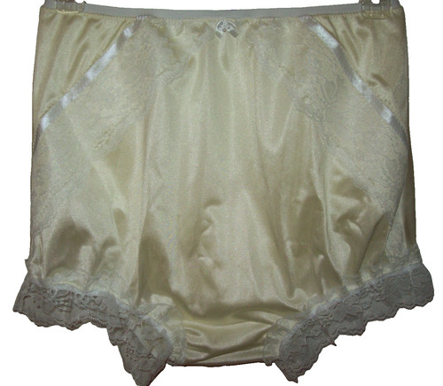 Yellow nylon tricot lacy - nylon,