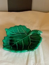 vide poche vintage feuille  en céramique