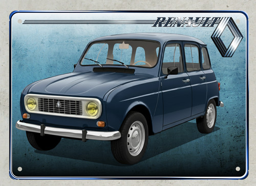 Plaque décorative renault - renault, 4l