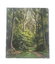 ALBERT GENTA ÉCOLE  DE PARIS HUILE SUR TOILE  NATURE EN FORÊT