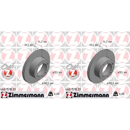 Zimmermann disques 282mm - 2x,