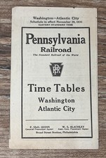 Horaire Pennsylvania Railroad 1936 Washington Atlantic City document  Ancien USA
