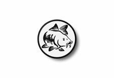 Patch badge ecusson brode imprime thermocollant poisson pêche canne sac