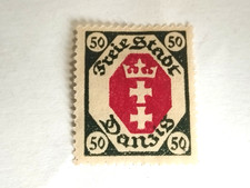 Danzing 1921-23 - 50P  Vert olive foncé et rouge carmin -N°80 - Cote;250€ - Neuf