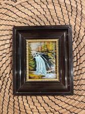 Plaque émaillée Emaux D'art Et Porcelaine de Limoges  FJ Carmona décor Cascade 