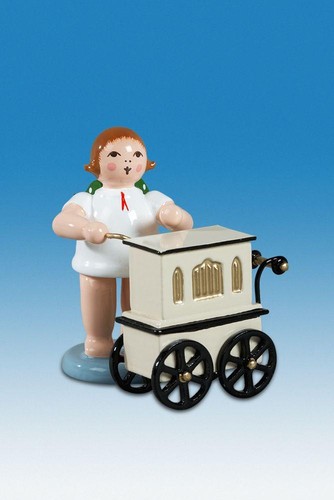 Figurine bois ange avec - figurine,